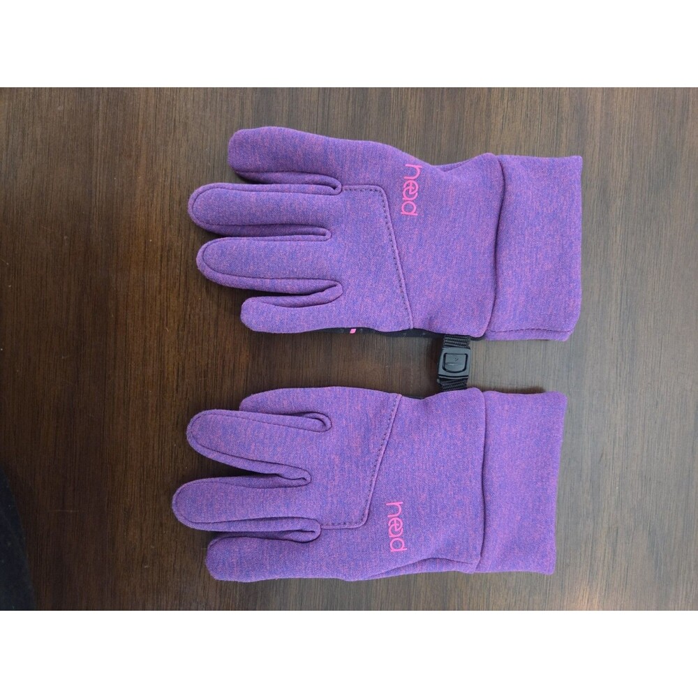 HEAD Kids's M Purple Fleece Lined Warm Winter Wrist Gloves Ski Snowboard